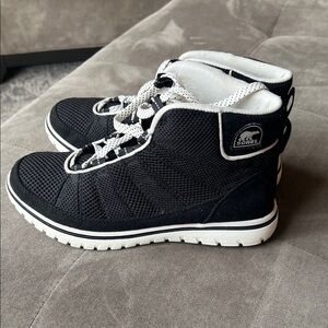 Sorel Kids Black and White High-Top Sneakers
